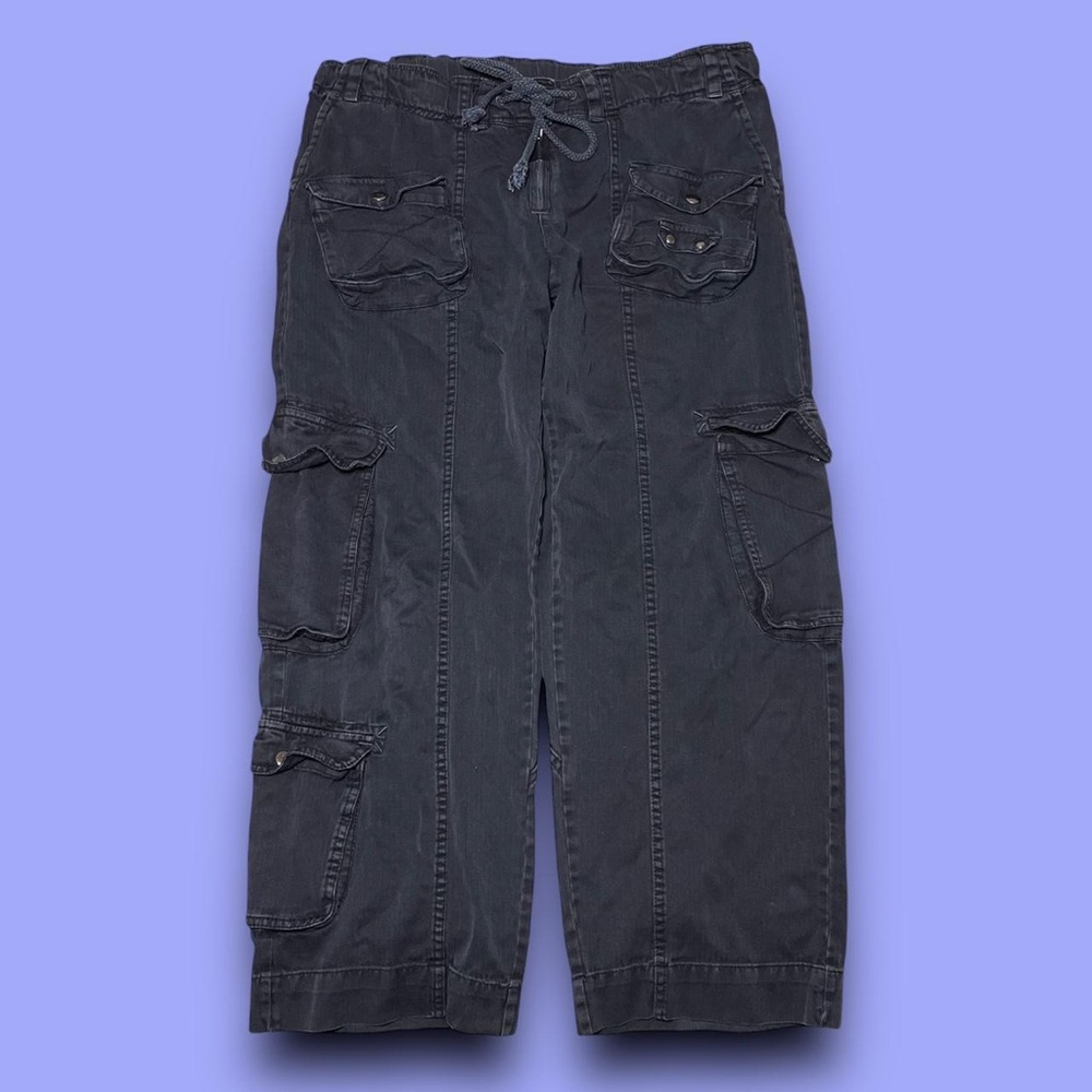 Free People Black Tahiti Cargo Pants Size Large Gorpcore Boho Hippie